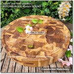 Cutting board BUTCHER BLOCK ROUND 40x6cm +/-4.8kg talenan kayu jati Jepara